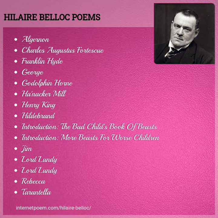 Hilaire Belloc Poetry