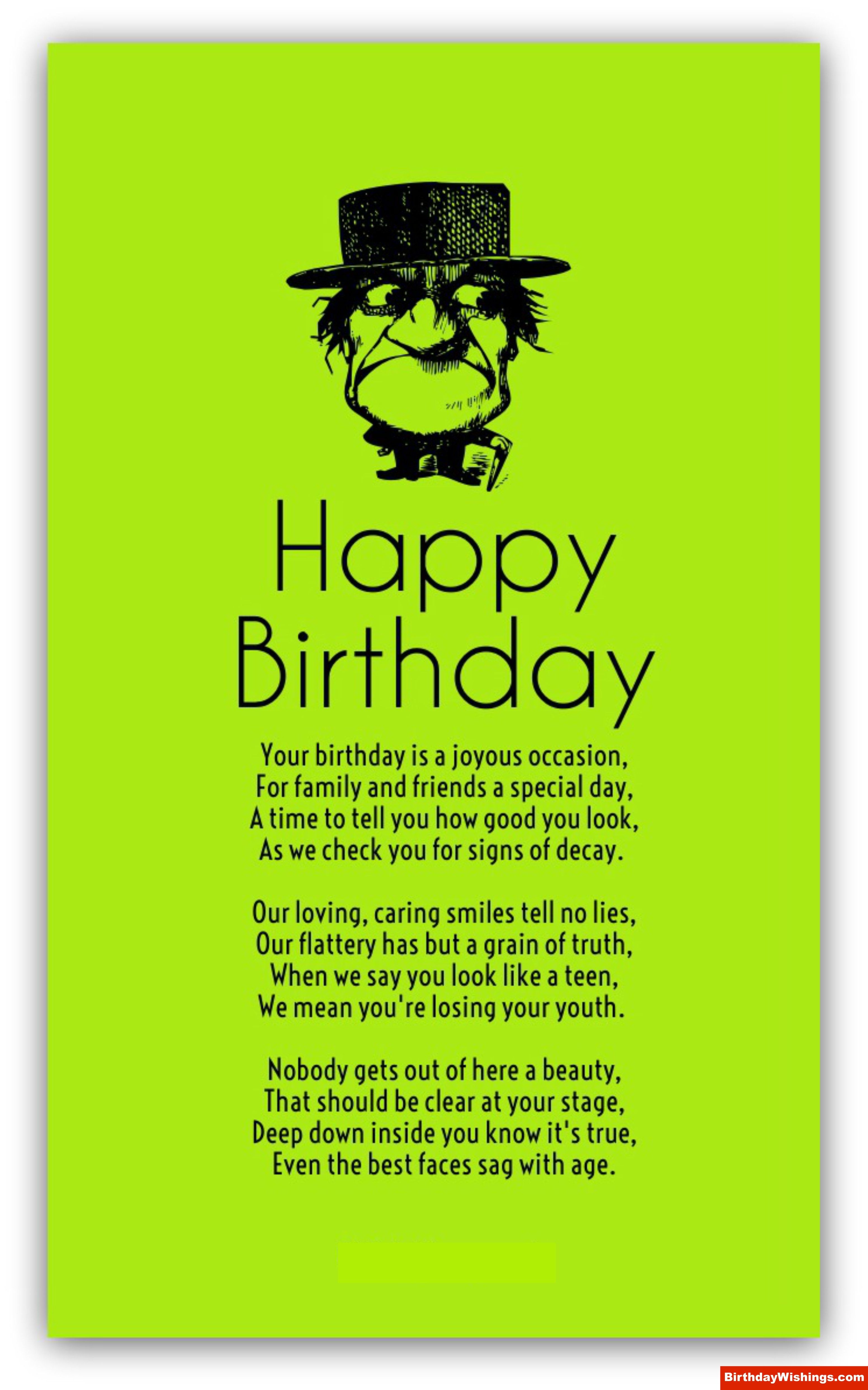 Famous Happy Birthday Poems For Friend Funny