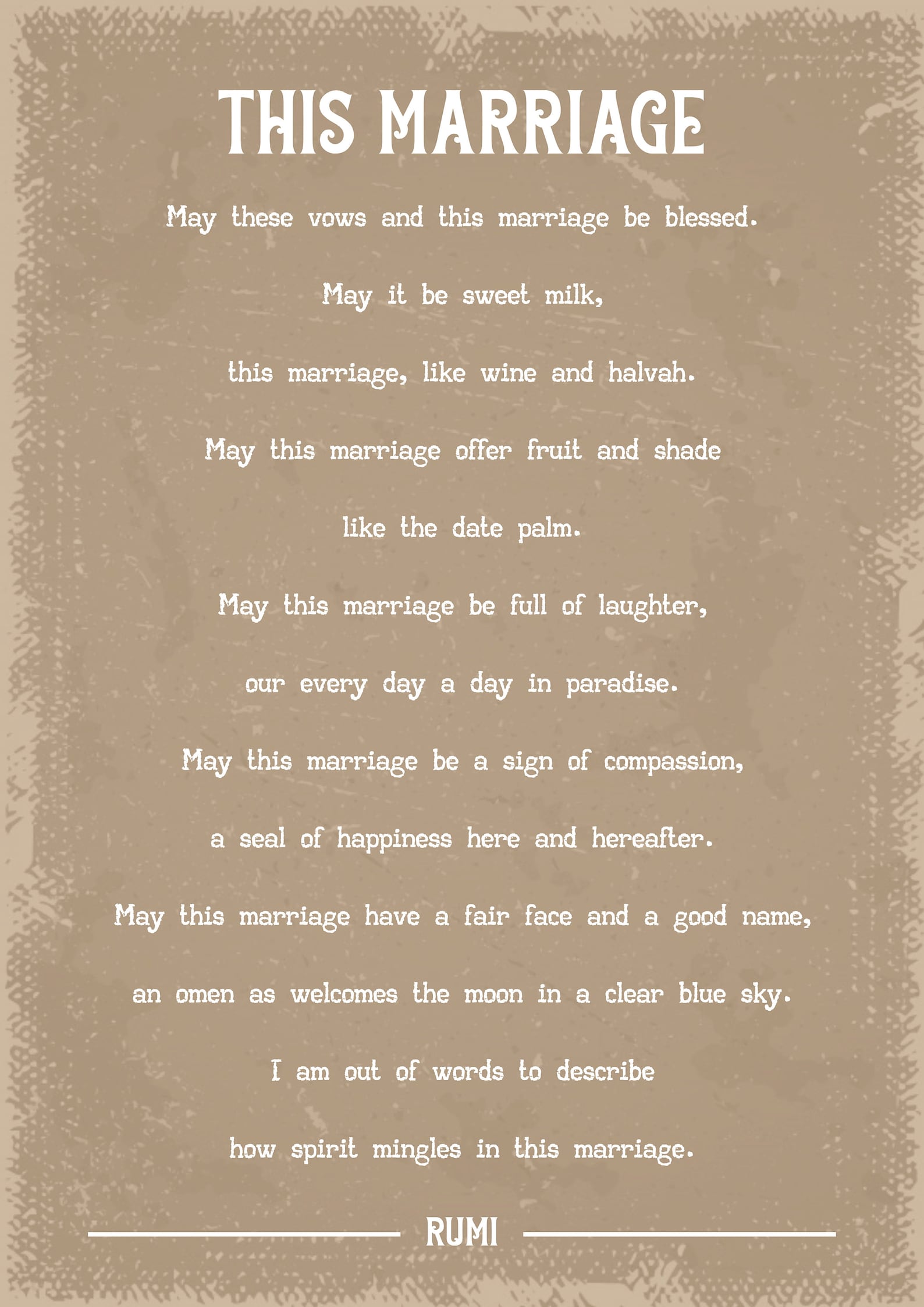 Rumi Wedding Poem