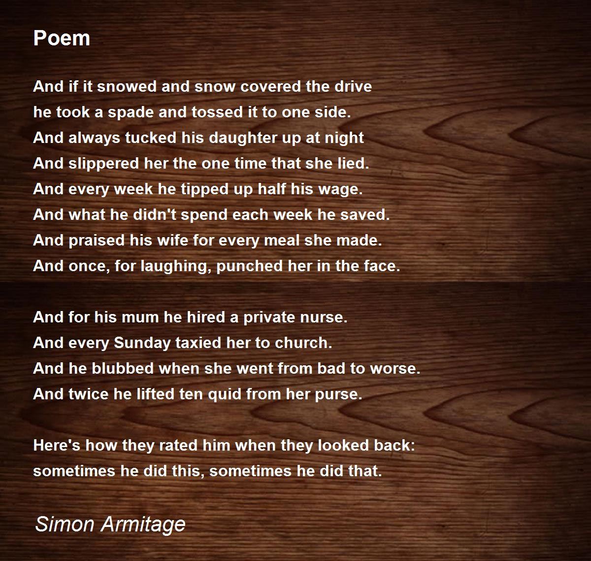 Simon Armitage Poem