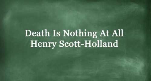 Death Is Nothing At All Poetry