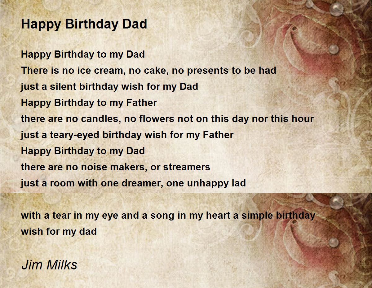 Dads Birthday Poem